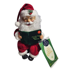 2006 PAC Animated Motion Sound Santa Christmas Display w/Tags Book Tested Works